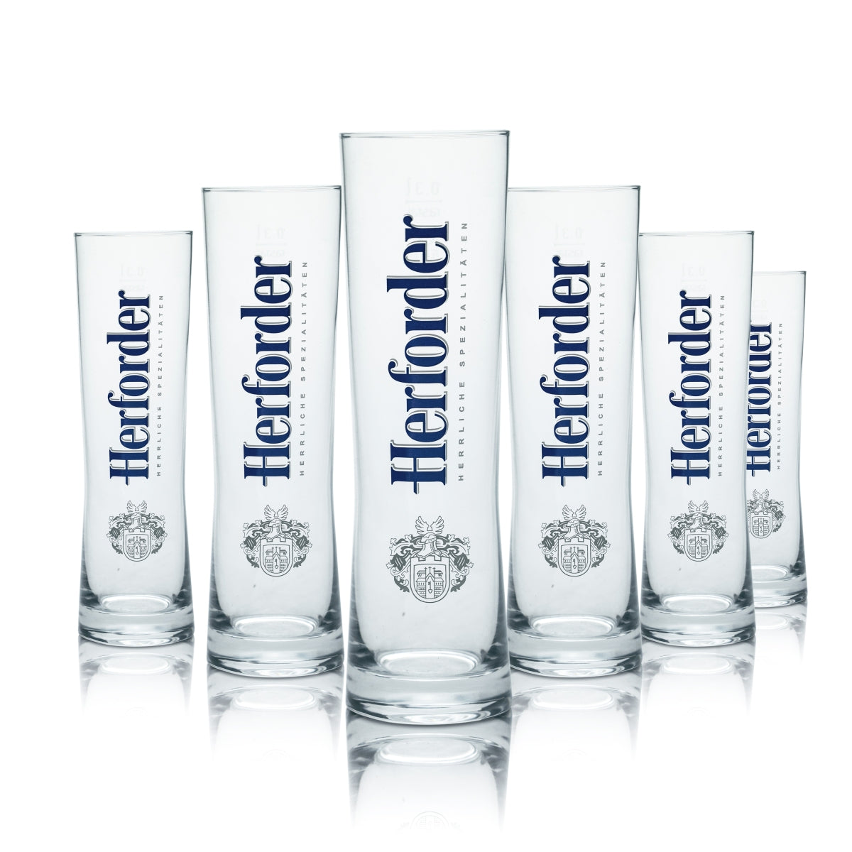 6x Herforder Glas 0,3l Bier Pokal Stange Gläser Brauerei Pilsener Bock Gastro