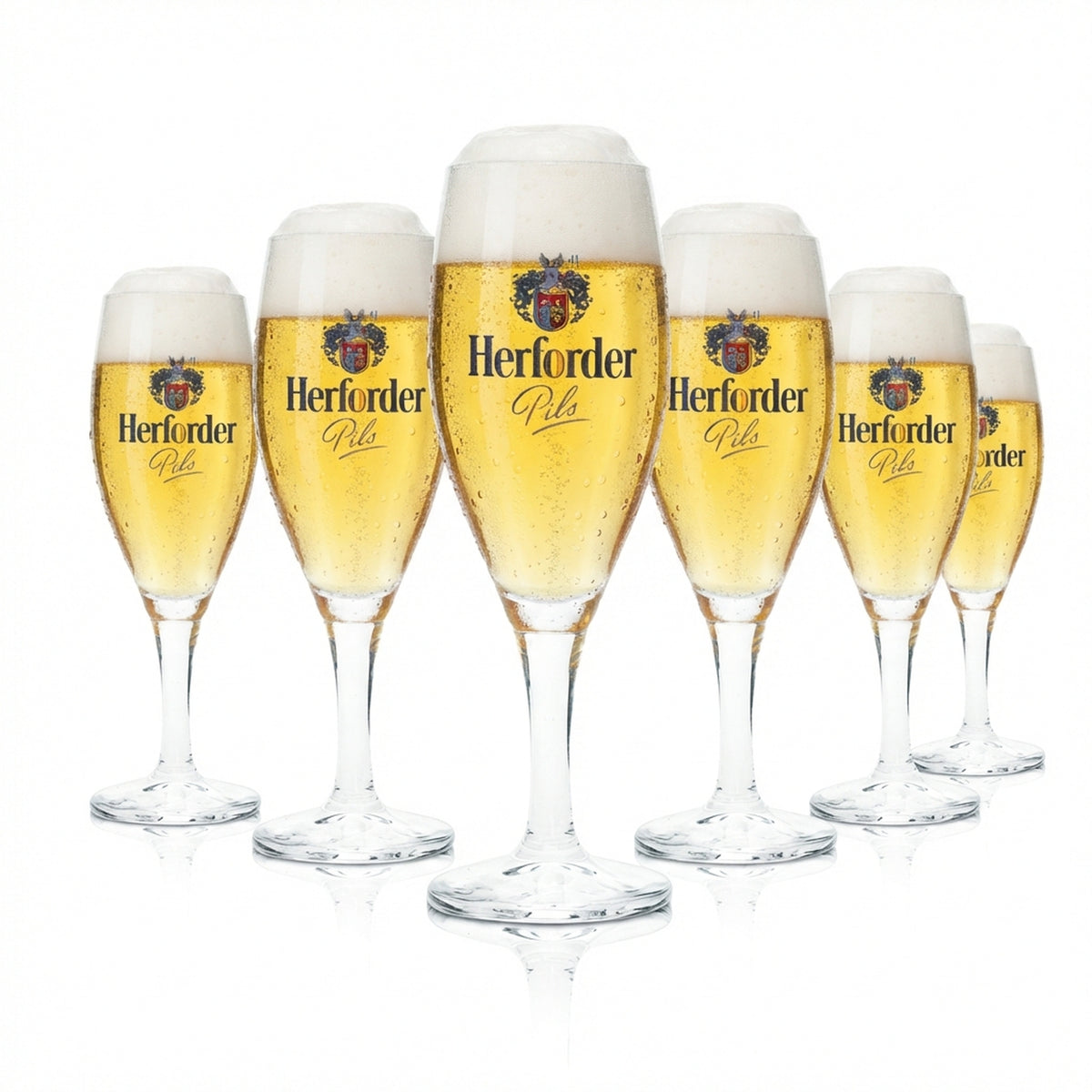 6x Herforder Pils Bier Glas 0,2l Pokal Imperial Sahm Tulpe Gläser Brauerei Beer