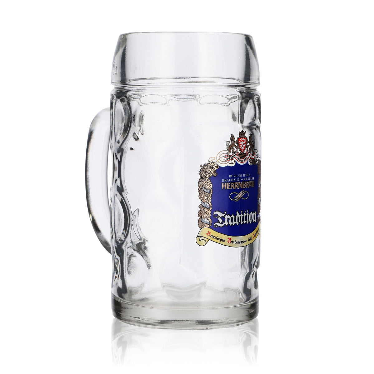 6x Herrnbräu Bierglas Krug Bierseidel Krüge 0,5l "Tradition" Blau Stölzle – Ansicht 3