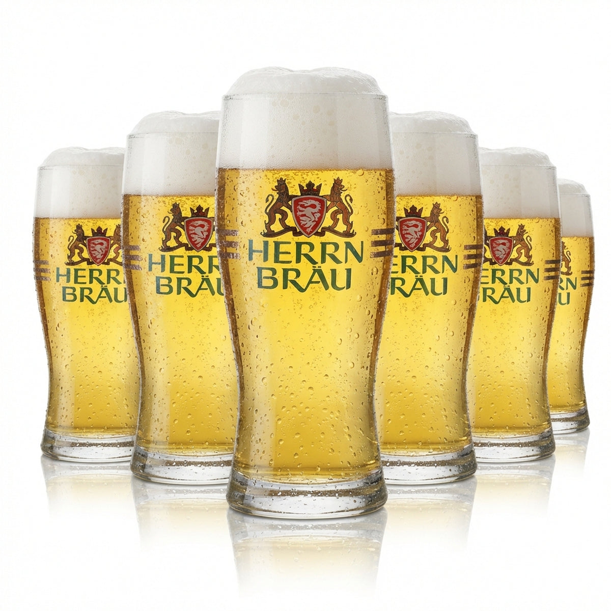 6x Herrnbräu Glas 0,25l Willibecher Biergläser Set Brauerei Gastro Geeicht