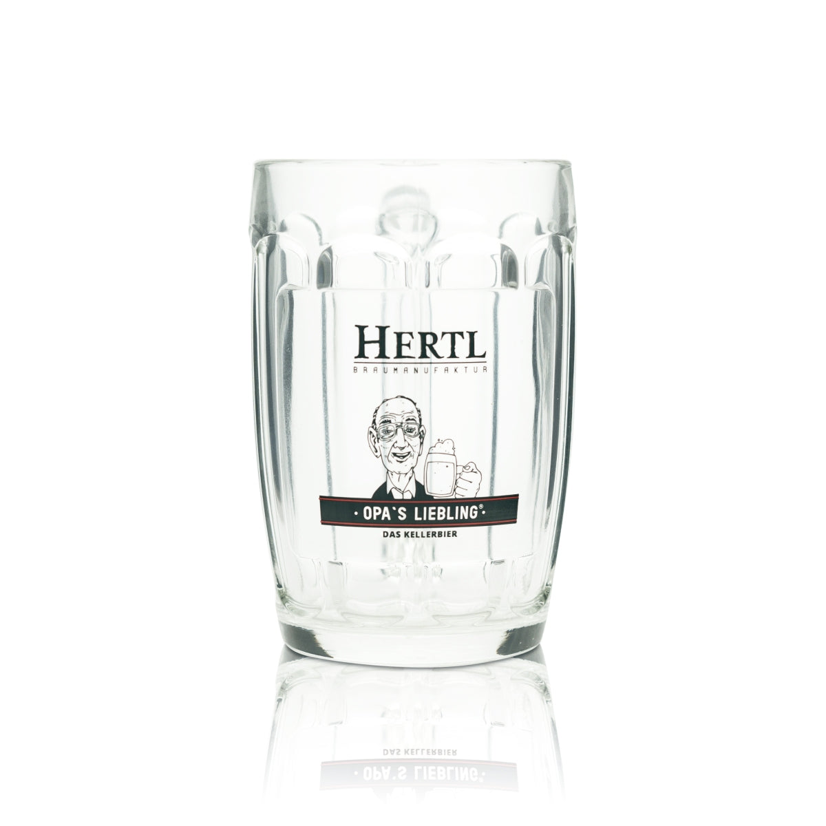 Hertl Bier Glas 0,5l Krug Opa's Liebling Kellerbier Seidel Gläser Henkel Krüge – Ansicht 3