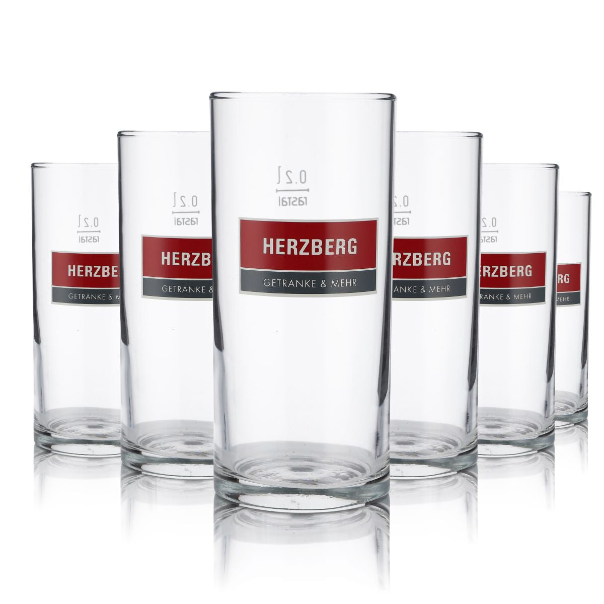 6x Herzberg Glas 0,2l Willi Becher Stange Trimnkglas Gläser Set Wasser Saft Limo