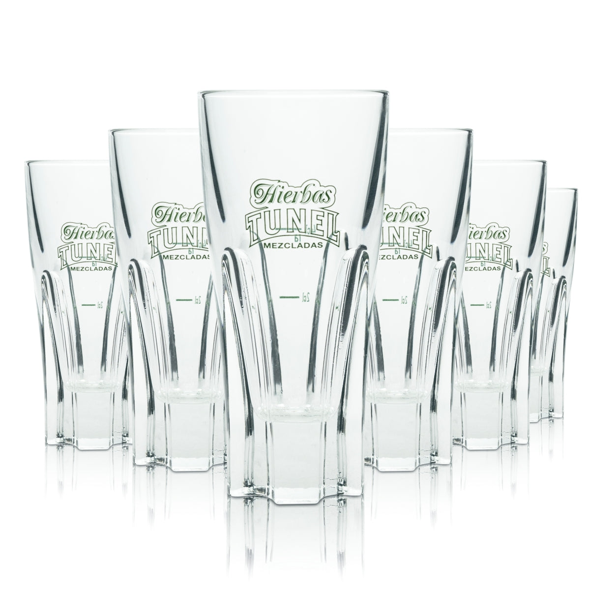 6x Hierbas Tunel Likör Glas Tumbler Longdrink Gläser Cocktail Schnaps Relief 4cl