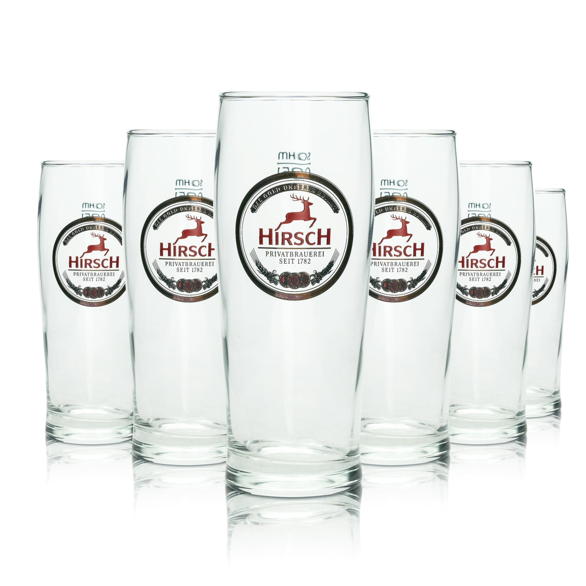 6x Hirsch Bräu Bier Glas 0,25l Becher Trumpf Sahm Willi Tumbler Pils Gläser Beer