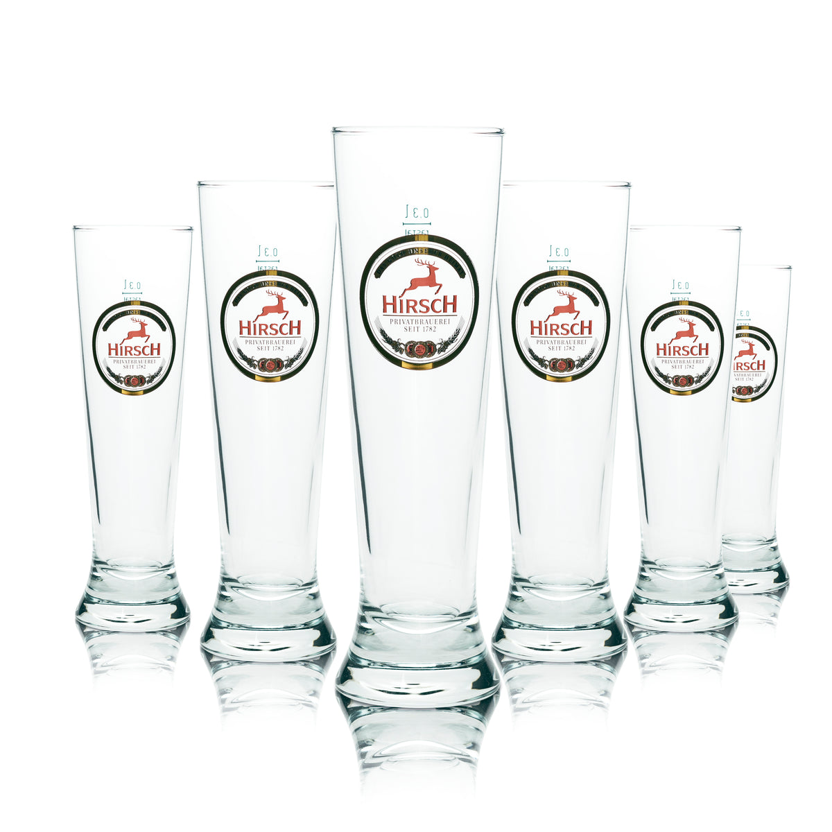 6x Hirsch Bräu Bier Glas 0,3l Pokal Rastal Tulpe Gläser Willi Becher Brauerei – Ansicht 4