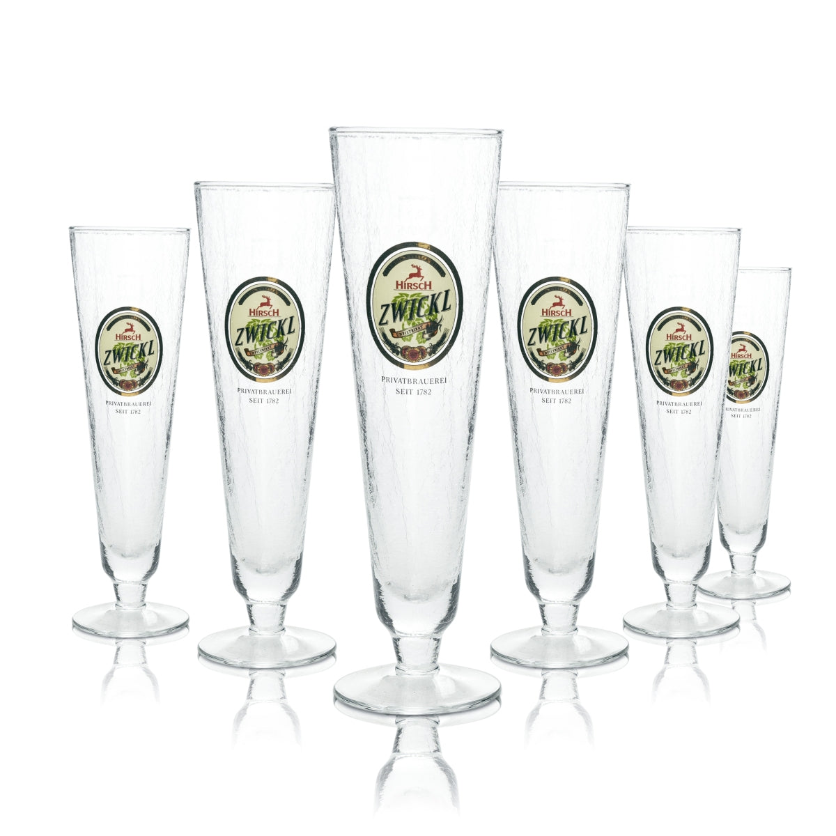 6x Hirsch Bräu Bier Glas 0,3l Pokal Zwickl Eisglas Tulpe Gläser Brauerei frosted matt