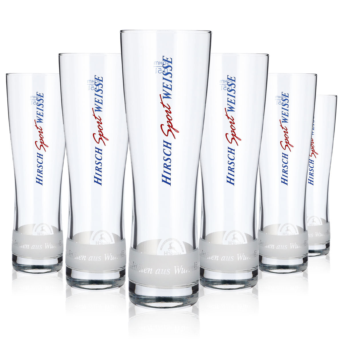 6x Hirsch-Brauerei Bier Glas 0,5l Weizenglas "Sport" sahm Toronto (6er Set)