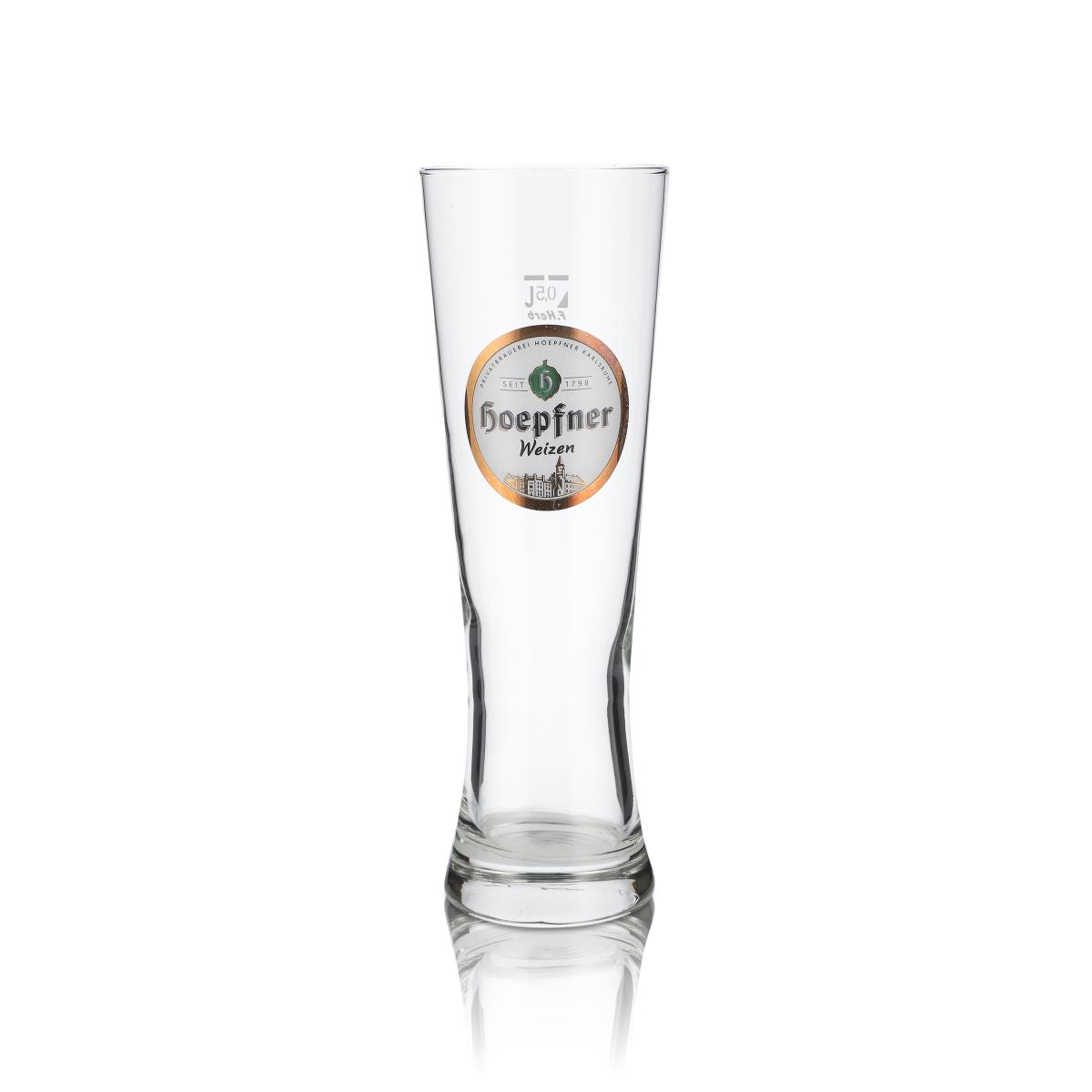 6x Hoepfner Glas 0,5l Weißbierglas Hefeweizen Gläser Set Kralsruhe Brauerei – Ansicht 2