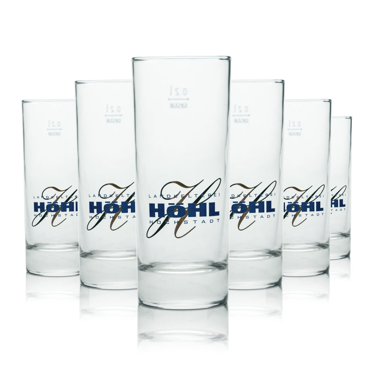 6x Höhl Glas 0,2l Becher Longdrink Gläser Apfelwein Met Cider Cidre Most Gastro