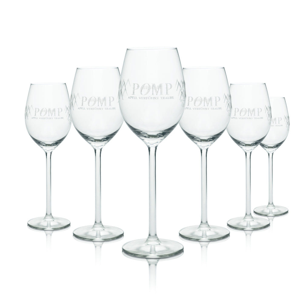 6x Höhl Glas 0,32l Wein Stil Kelch Gläser POMP Apfelwein Cidre Cider Most Gastro