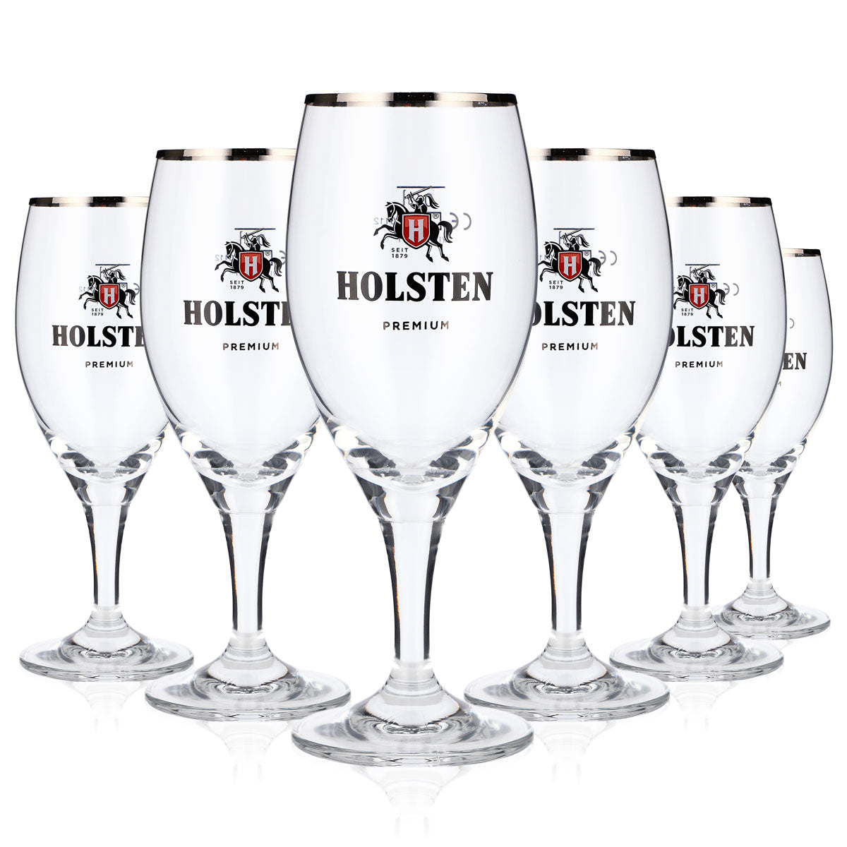 6x Holsten Bier Glas 0,2l Premium Pokal Gläser Platinrand Tulpe Gastro Geeicht – Ansicht 5