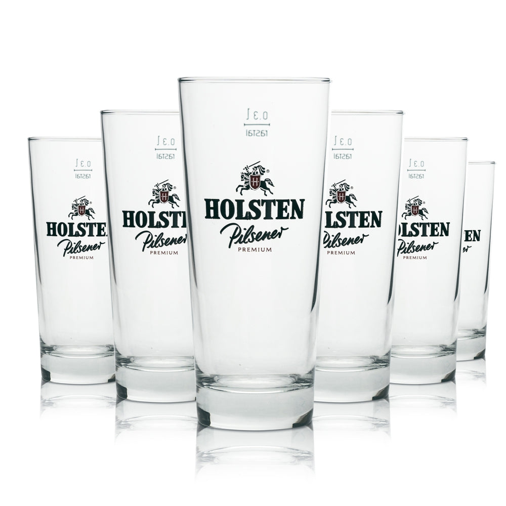 6x Holsten Bier Glas Pilsner Biergläser Premium Longdrink 0,3l Rastal