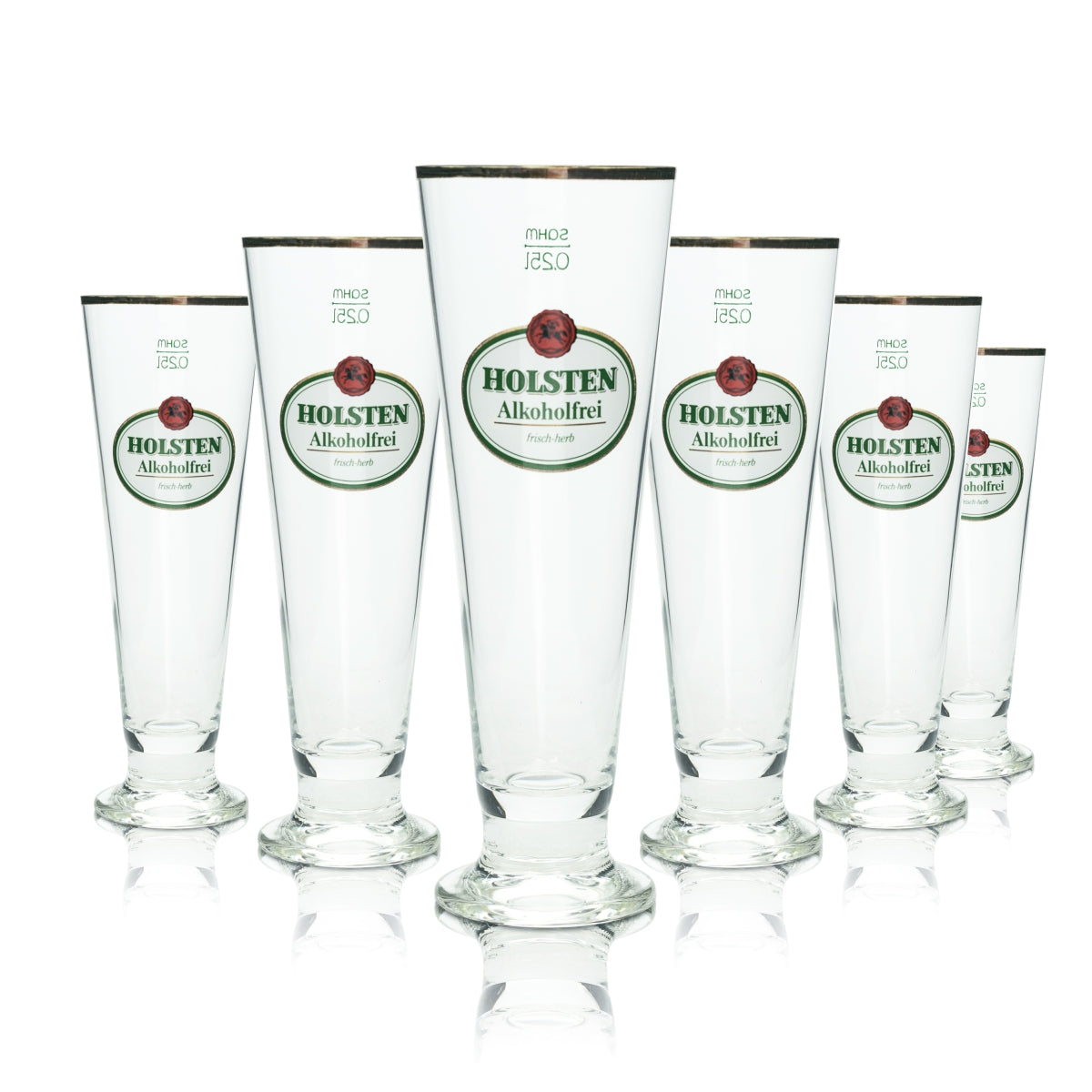 6x Holsten Bier Glas Pokal Alkoholfrei 0,25l Florenz Sahm Pils Tulpen Gläser Bar