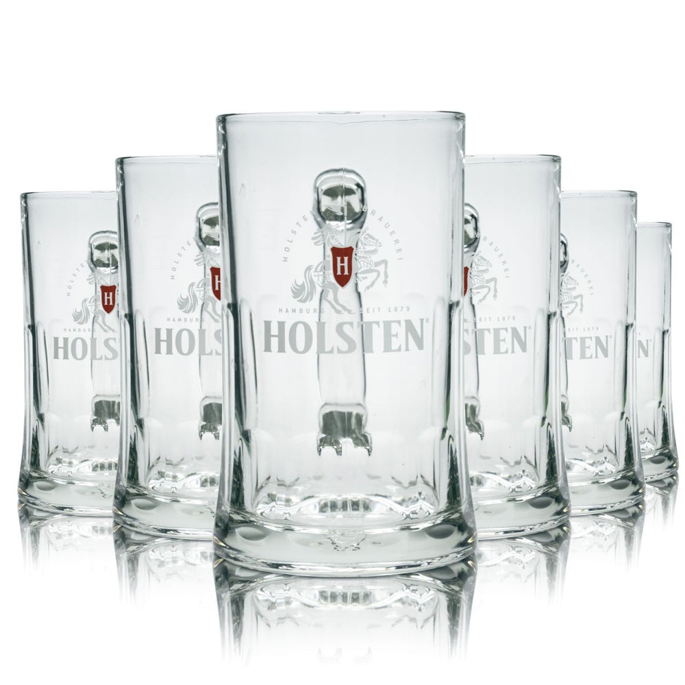 6x Holsten Bierglas 0,5l Kontur Bierkrug Humpen Seidel Gläser Set Brauerei Pils