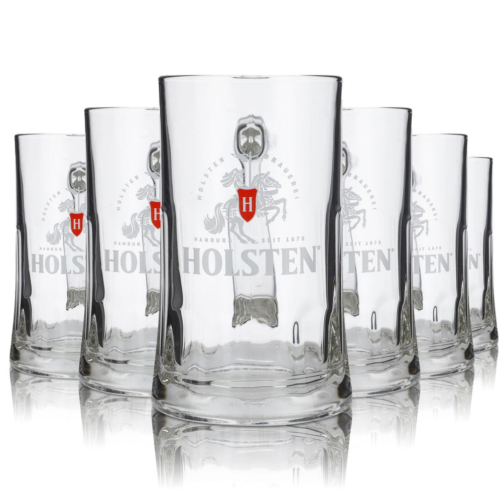 6x Holsten Glas 0,4l Bierkrug Humpen Seidel Bier Pilsner Gläser Set Brauerei