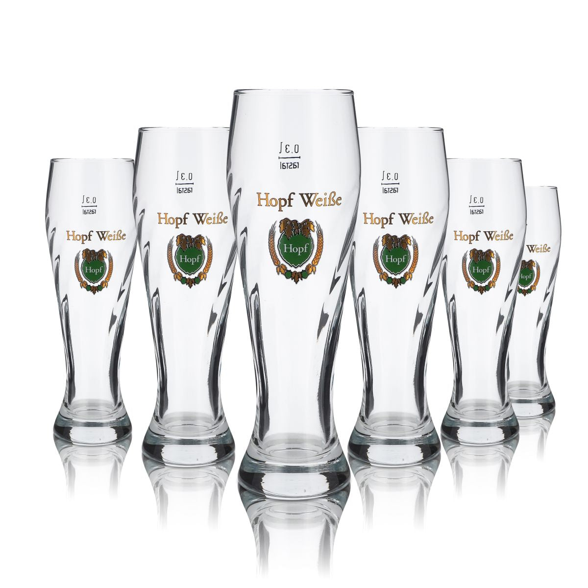 6x Hopf Bier Glas Weizenbierglas Biergläser Bierglas Exklusiv - 0,3