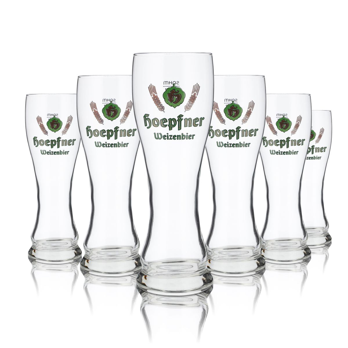 6x Höpfner Glas 0,3l Weißbierglas Hefweizen Gläser Set Brauerei Karlsruhe