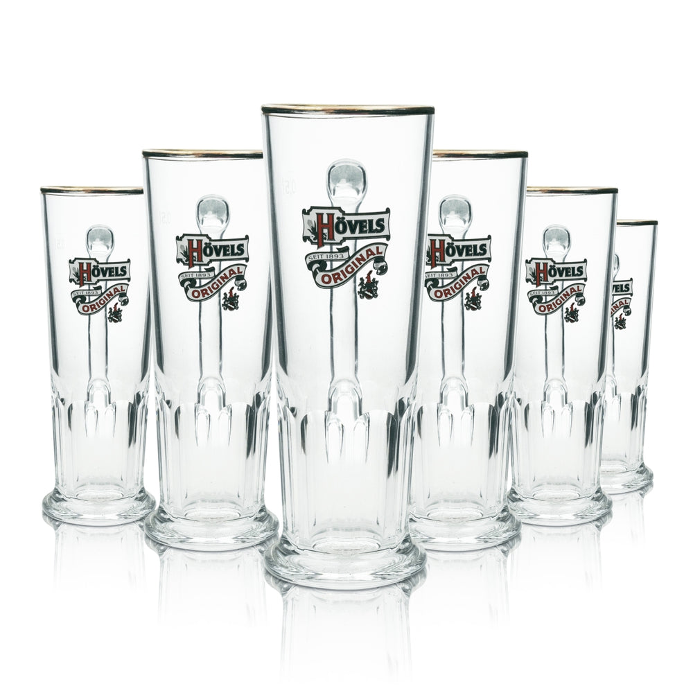 6x Hövels Bier Glas Krug 0,5l Goldrand Sahm