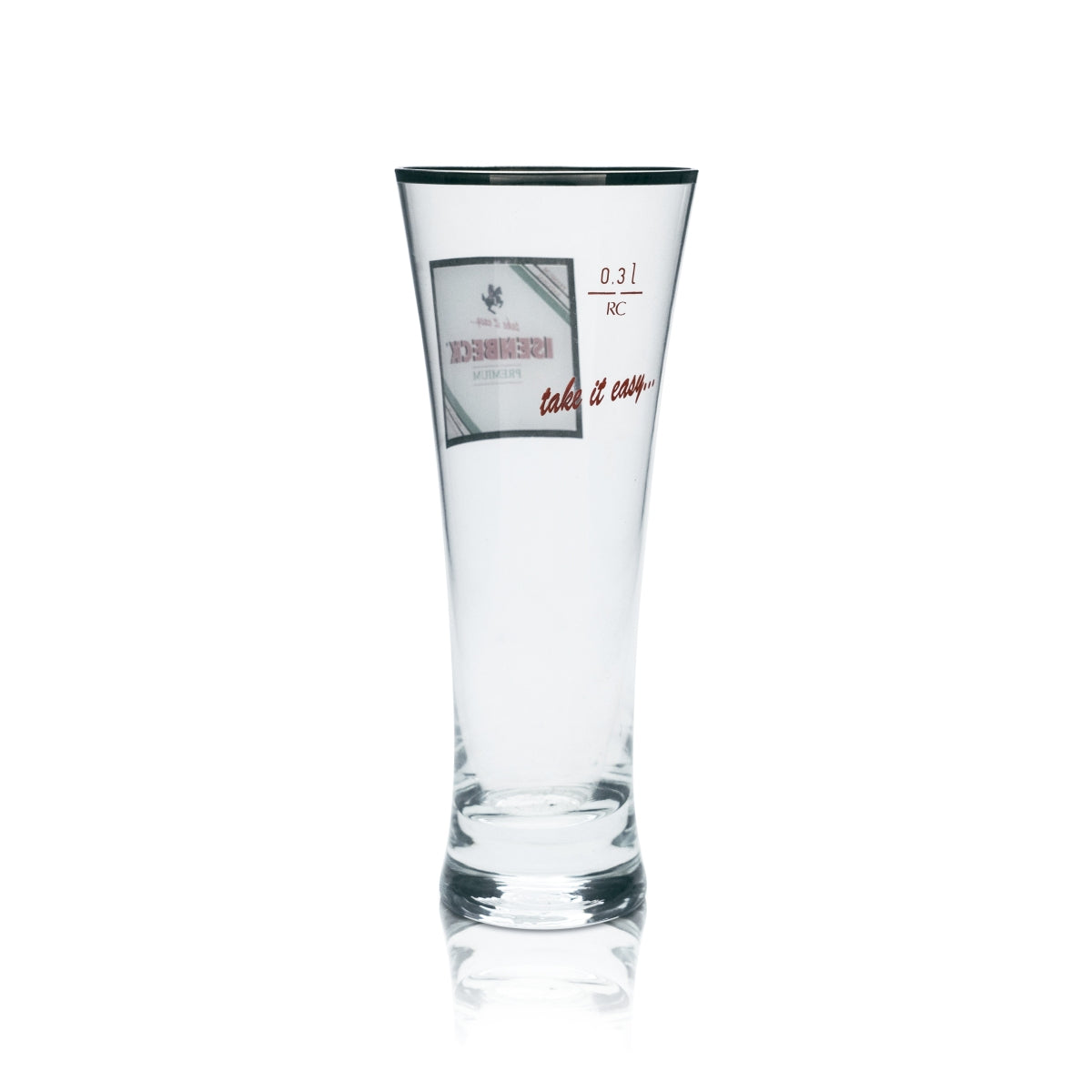 6x Isenbeck Glas 0,3l Bier Pokal Tulpe Silberrand Gläser Premium Geeicht Gastro – Ansicht 3