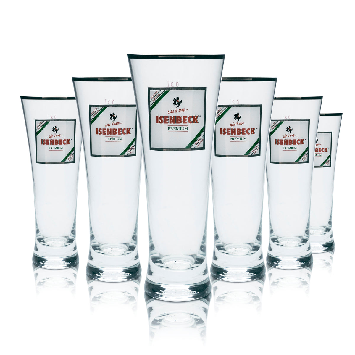 6x Isenbeck Glas 0,3l Bier Pokal Tulpe Silberrand Gläser Premium Geeicht Gastro – Ansicht 5