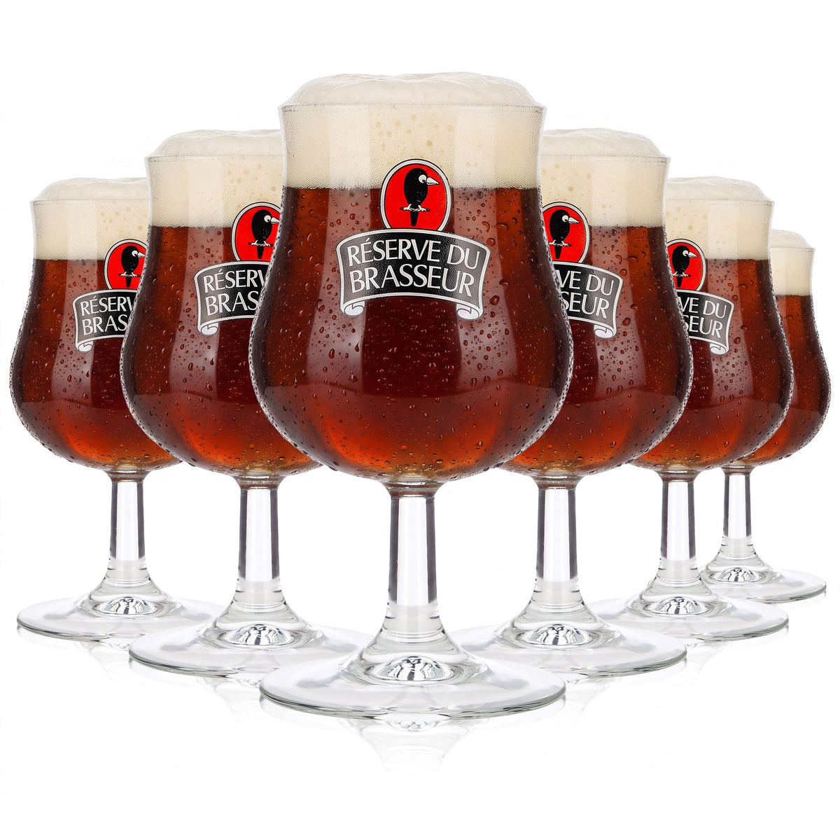 6x J.G Durand & Cio Bier Glas 0,36l Pokal Réserve Du Brasseur Luminarc (6er Set)