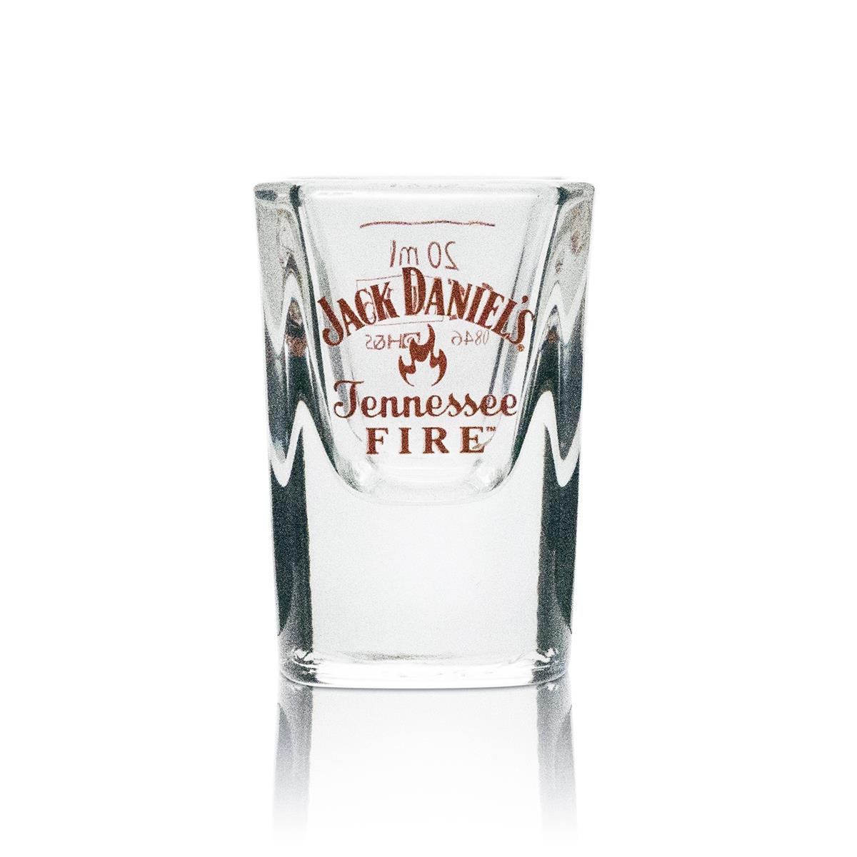 6x Jack Daniels Fire Shotglas 2cl Kurze Stamper Whiskey Gläser Geeicht Gastro – Ansicht 2