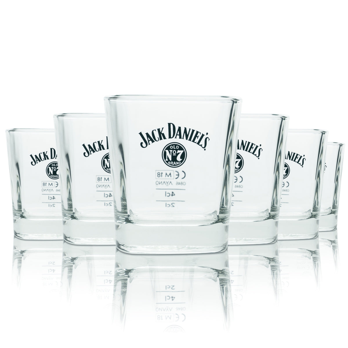6x Jack Daniels Glas 0,24l Whiskey Tumbler No. 7 Gläser Geeicht Gastro Longdrink