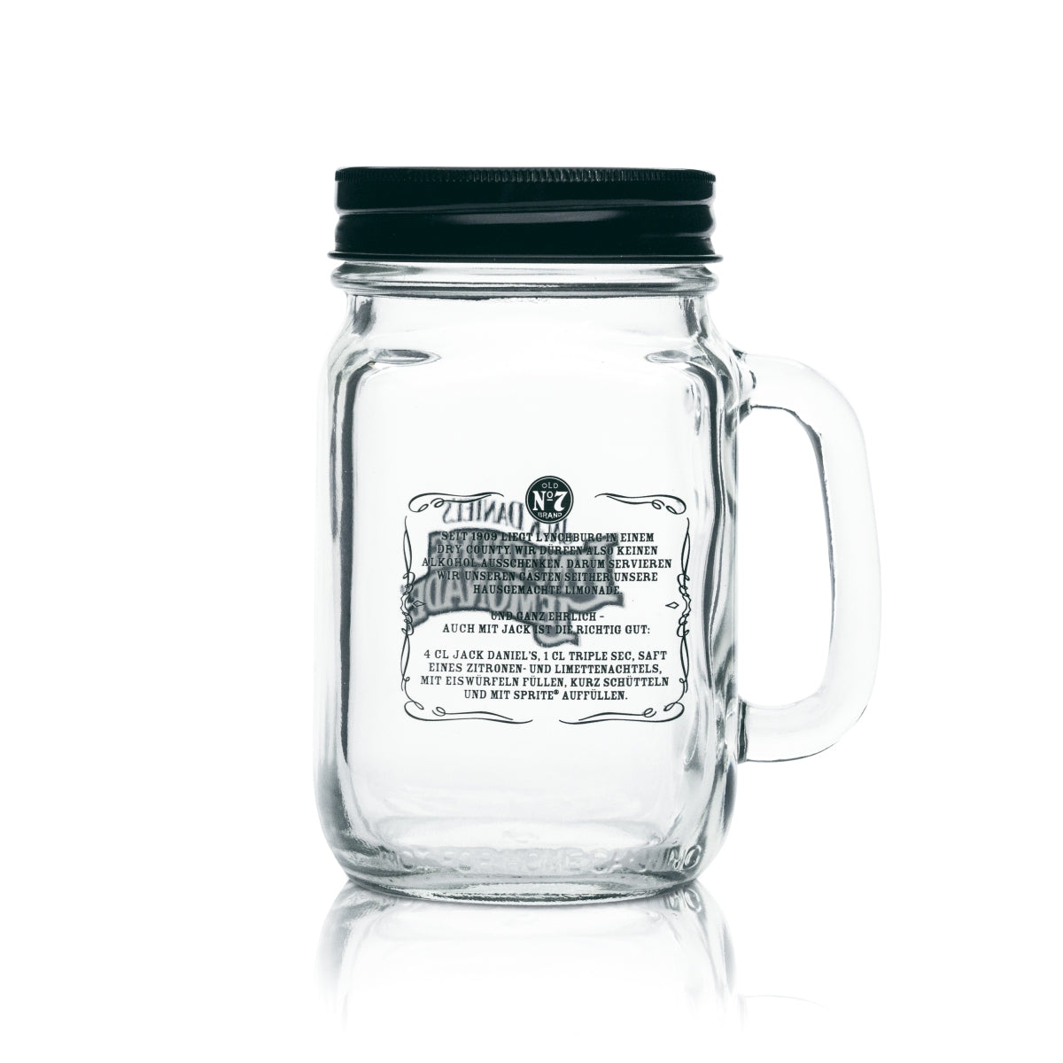 6x Jack Daniels Glas 0,48l Krug Jug Jar Lynchburg Deckel Henkel Gläser Lemonade – Ansicht 3