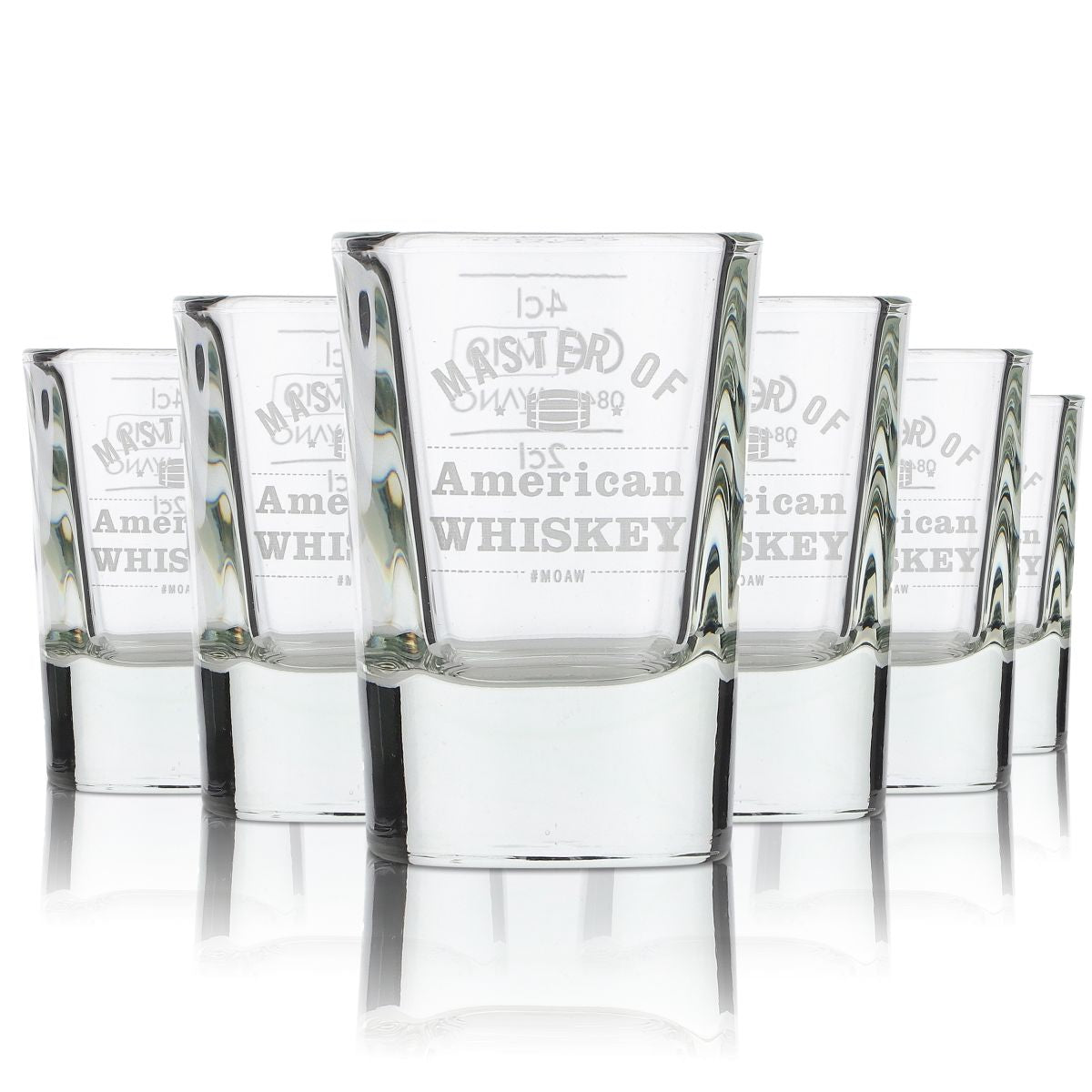 6x Jack Daniels Glas 4cl Shots Kurze Stamper Gläser Master of American Whiskey