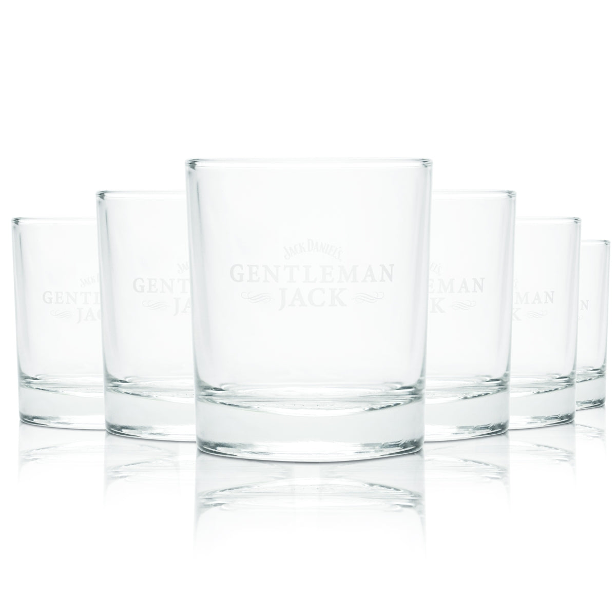 6x Jack Daniels Whiskey Glas 0,27l Gentleman Jack Tumbler Gläser Bourbon Relief