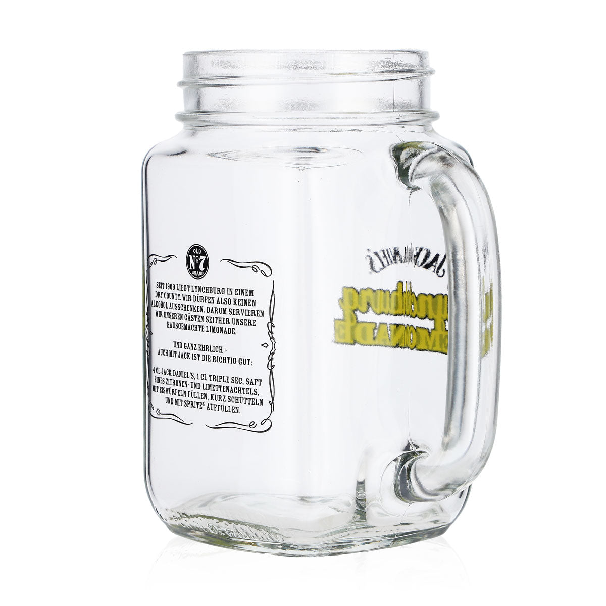 6x Jack Daniels Whiskey Glas Jargläser 0,48l Krug Lynchburg Gelb OHNE Deckel – Ansicht 4