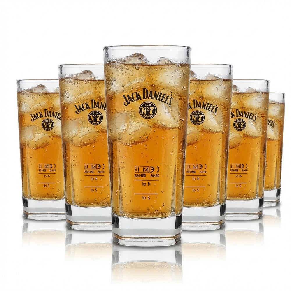 6x Jack Daniels Whiskey Glas Longdrink stapelbar