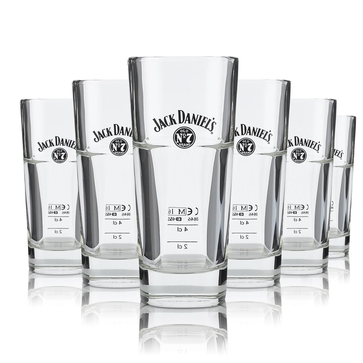6x Jack Daniels Whiskey Glas Longdrink stapelbar – Ansicht 4