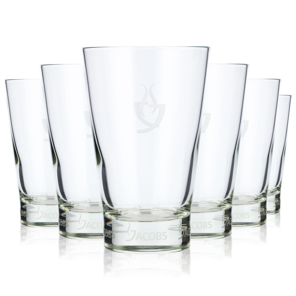 6x Jacobs Kaffee Glas Latte Glas Capuccino Glas 0,28l Sataniertes Logo – Ansicht 6