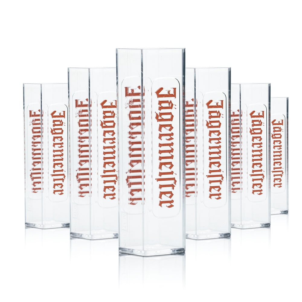 6x Jägermeister Shot Glas Tooter 2cl Acryl Kunststof Kurze Stamper Gläser Gastro