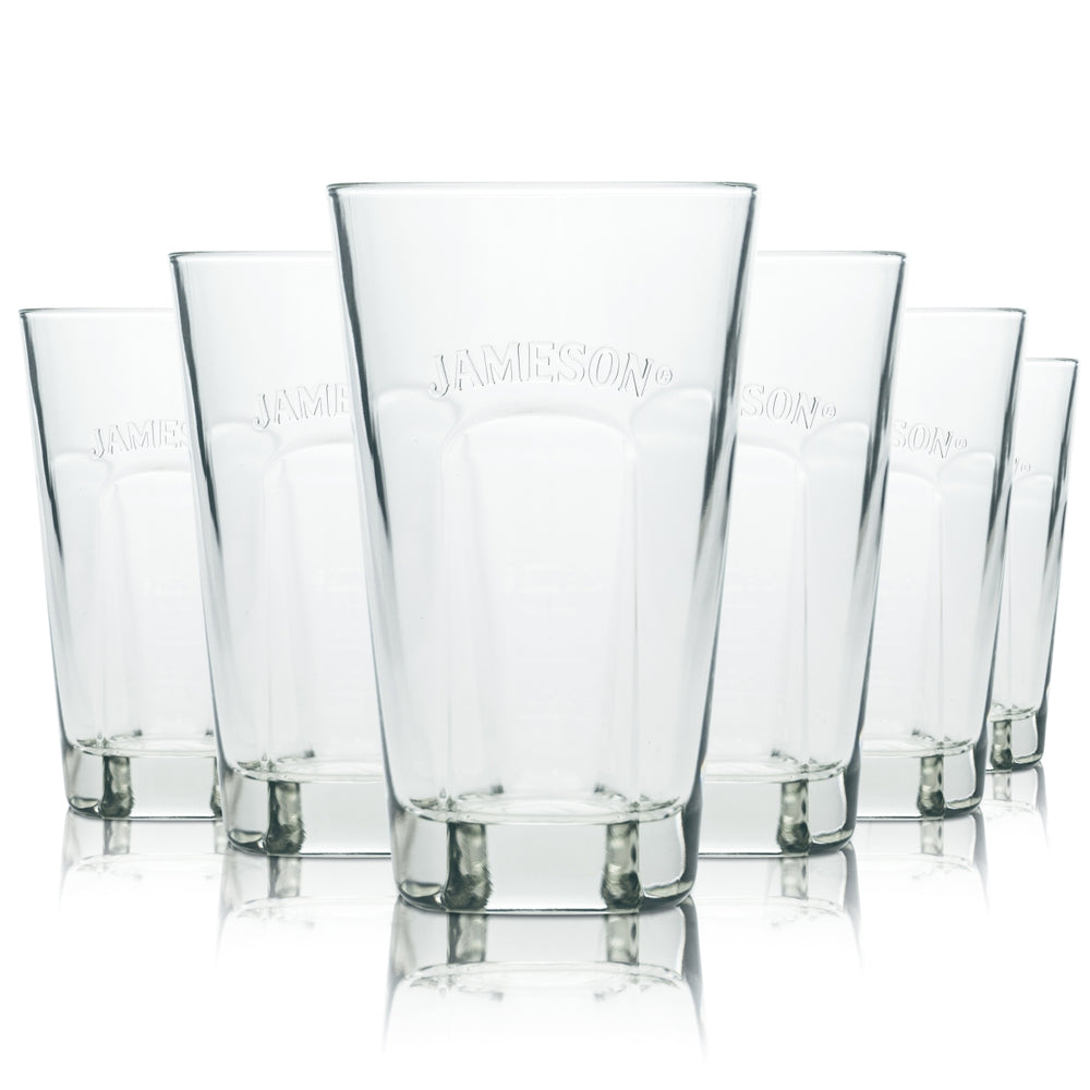 6x Jameson Whiskey Glas 0,3l Tumbler Relief Kontur Longdrink Cocktail Gläser Bar