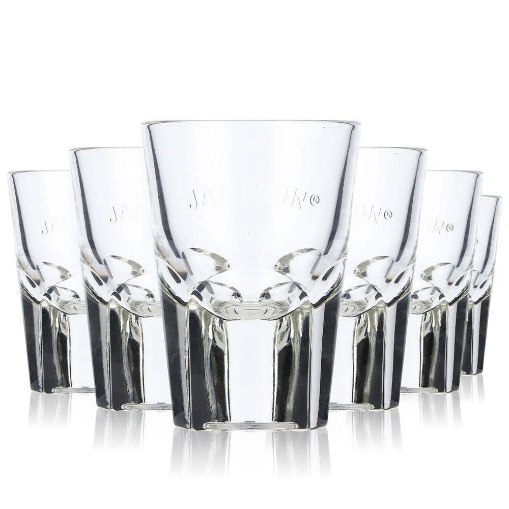 6x Jameson Whiskey Glas Shotglas Stamper Kurzer 2cl/4cl Relief Dreiecksboden