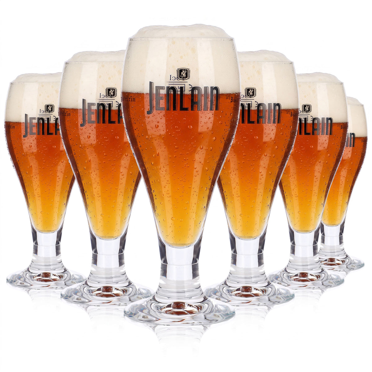 6x Jenlain Bier Glas 0,25l Pokal au Village de Jenlain Schwarze (6er Set)