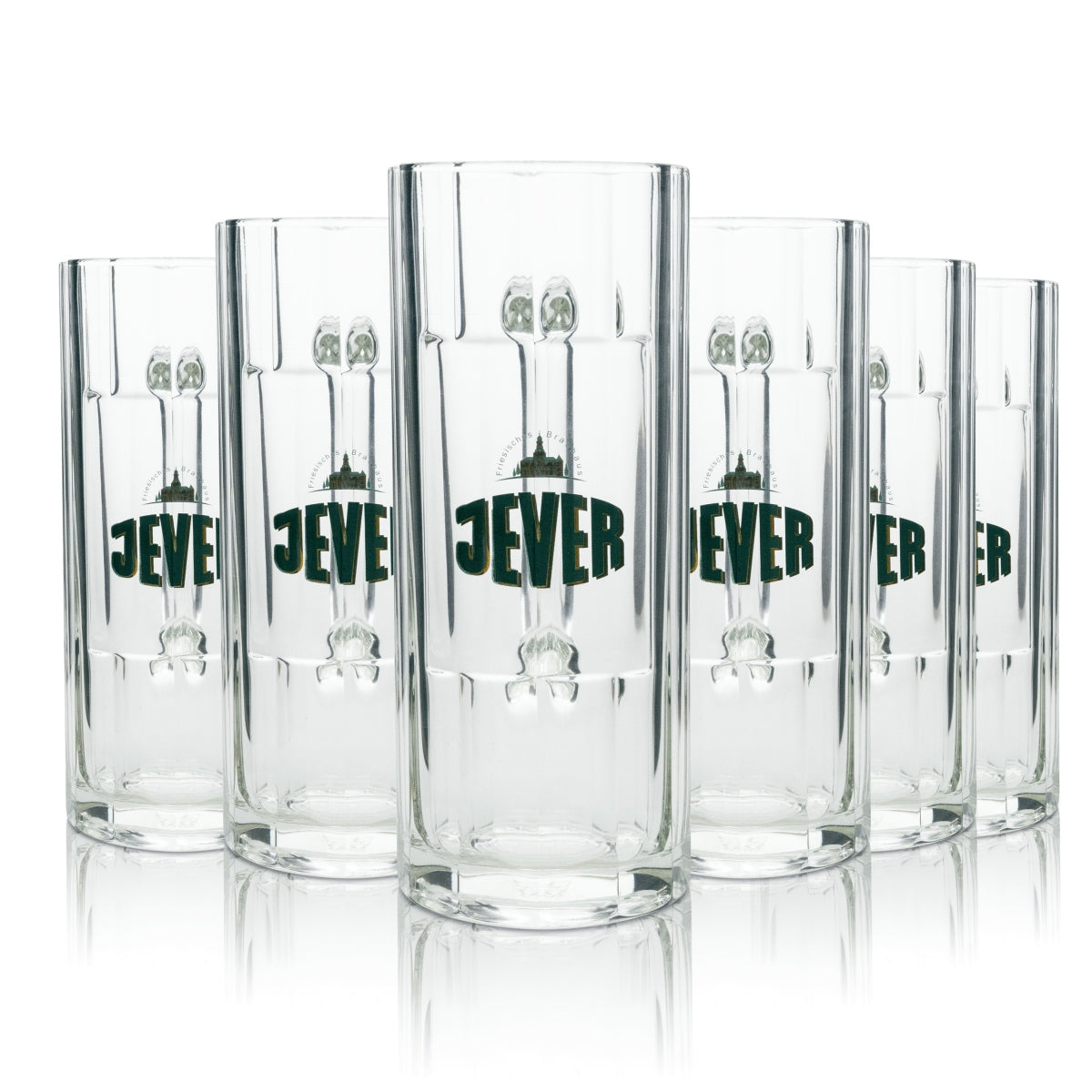 6x Jever Bier Glas Krug 0,5l Sahm