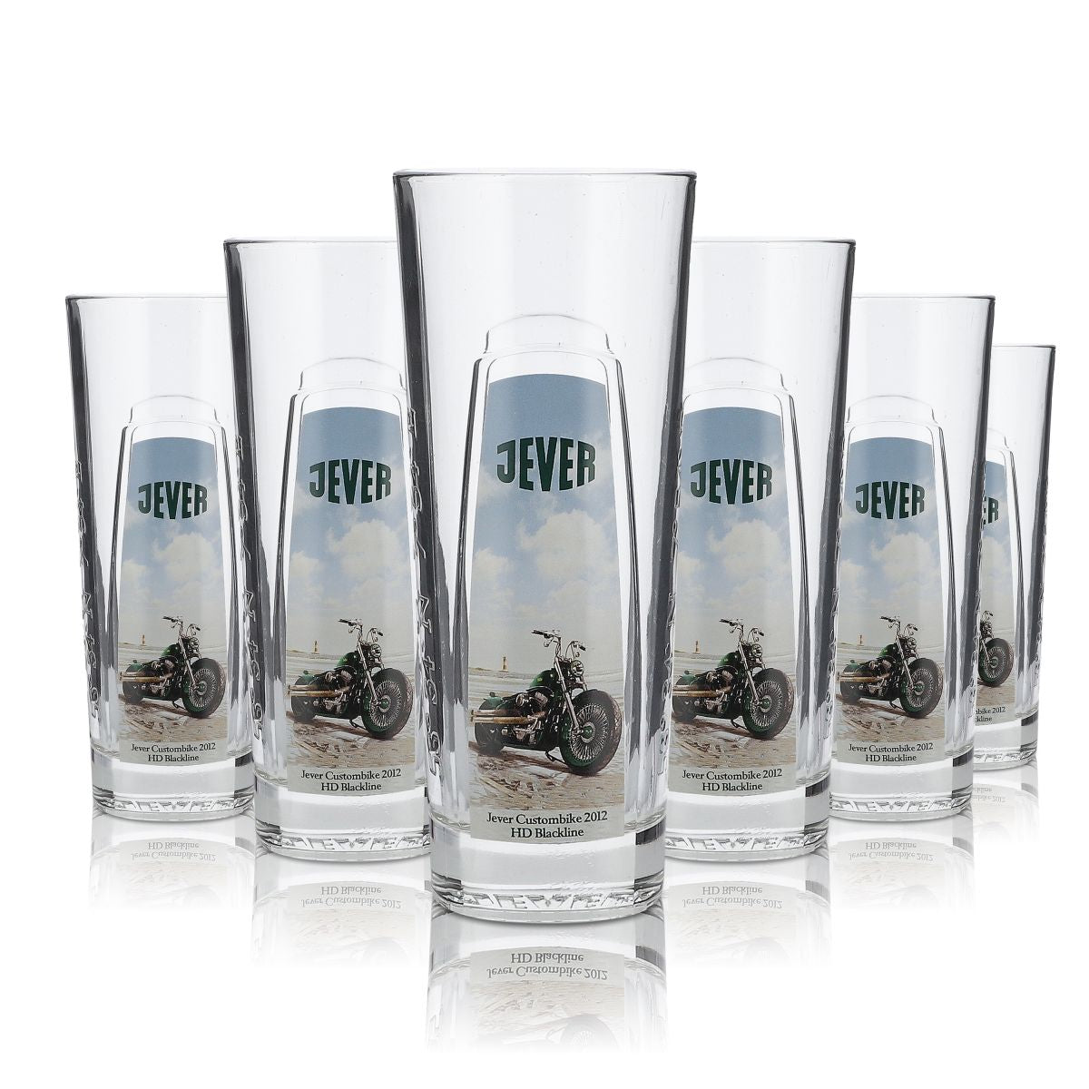 6x Jever Sammlerglas Sonderedition 0,4l Harley Days Custom Bike HDV Rod 2012