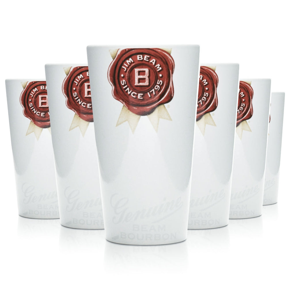 12x Jim Beam Gläser Keramikbecher Glas 0,4l Tontasse Longdrink Cocktail Whisky