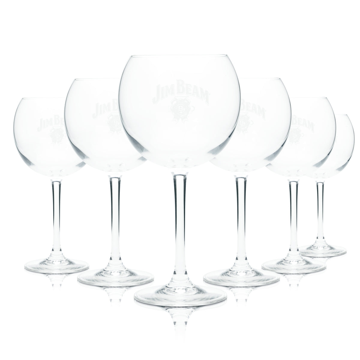 6x Jim Beam Whiskey Glas 0,3l Ballon Stil Kelch Gläser Sunshine Bourbon Gastro