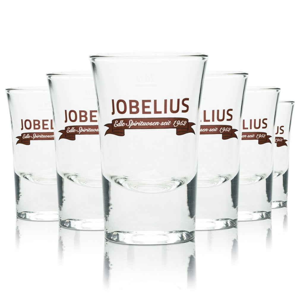 6x Jobelius Schnaps Glas 2cl Stamper Shot Gläser Kurze Spirituosen Brände edle