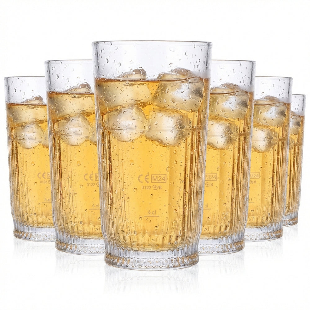 6x Johnnie Walker Whisky Glas 0,37l Longdrinkglas Gläser Relief Highball