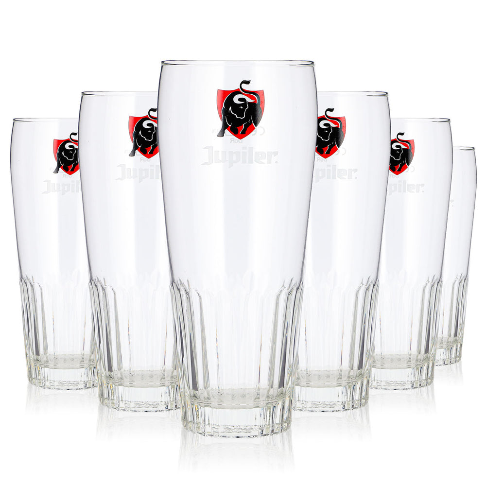 6x Jupiler Bier Glas 0,5l Longdrink Bullen Logo Willi Becher Bierglas (6er Set)