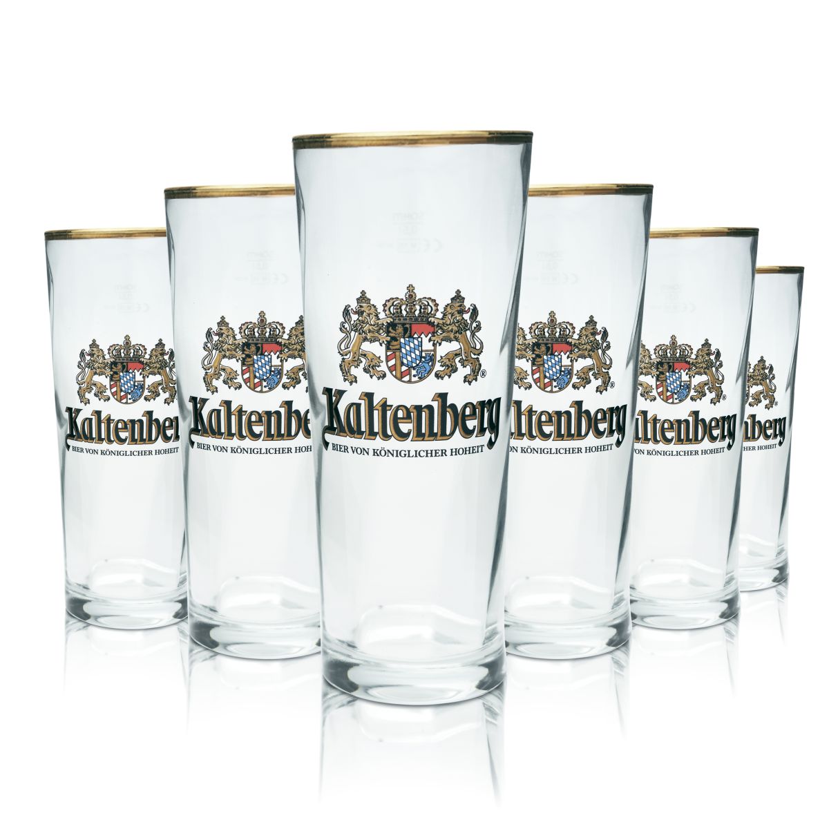 6x Kaltenberg Bierglas 0,5l Willi Becher Goldrand Bierpokal Gläser Set Braurei