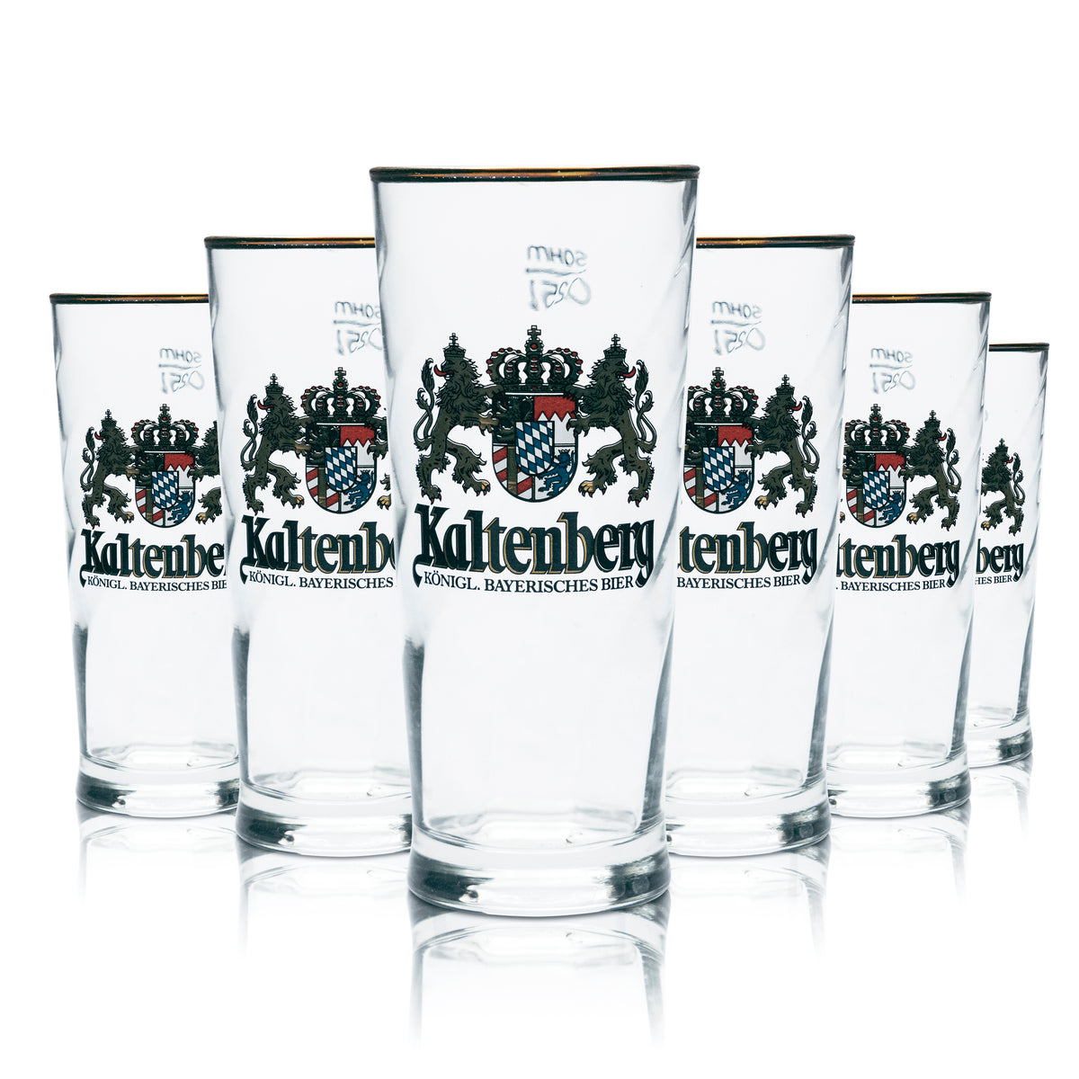 6x Kaltenberg Glas 0,25l Bier Becher Goldrand Gläser Geeicht Gastro Brauerei Bar – Ansicht 4