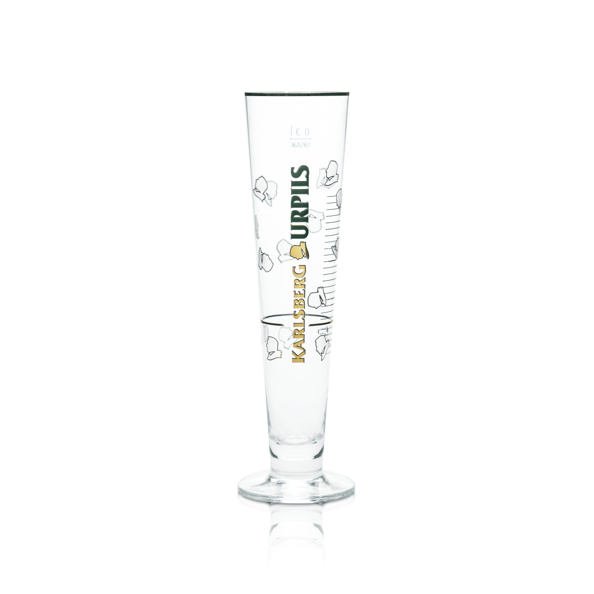 6x Karlsberg Urpils Glas 0,3l Bier Pokal Tulpe Goldrand Gläser Brauerei Gastro – Ansicht 2