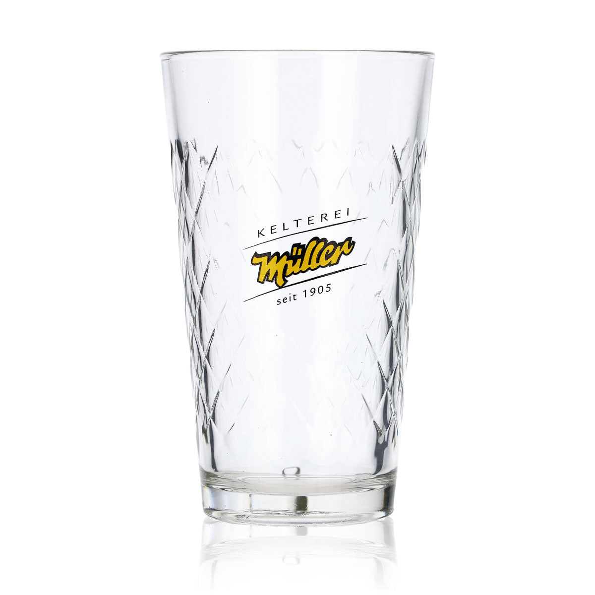 6x Kelterei Müller Glas 0,25l Apfelwein Becher Gläser Set Edle Relief Glaskontur – Ansicht 2