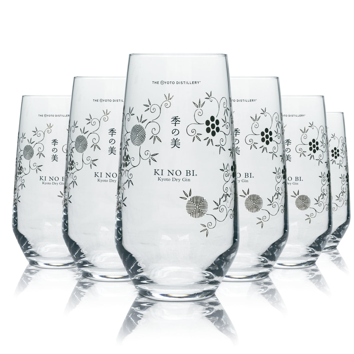 6x Ki No Bi Gin Glas 0,3l Longdrink Gläser Kyoto Japan Cocktail Dry Gastro Bar